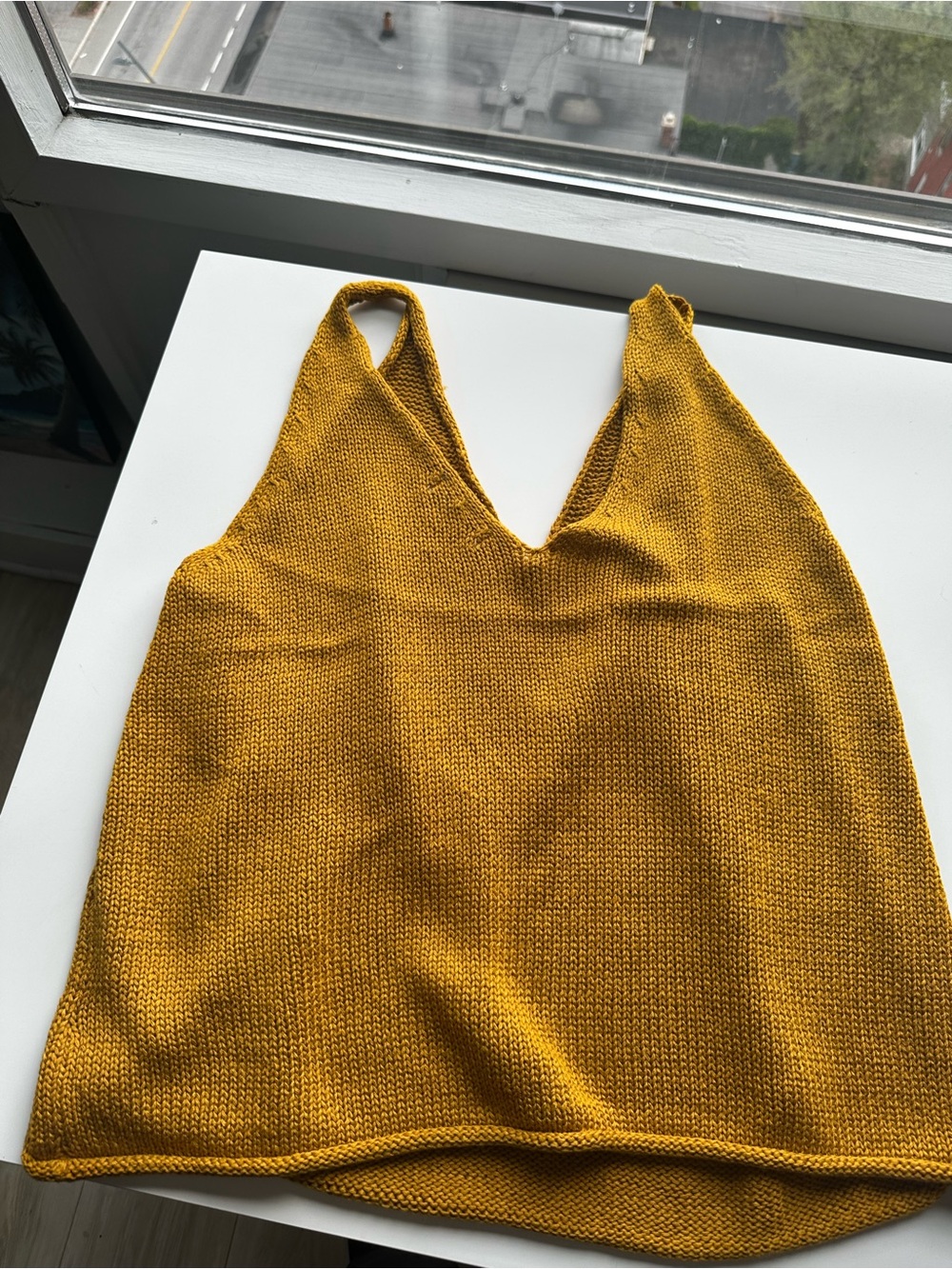 H&M Knit Halter Tank Top in Mustard Yellow